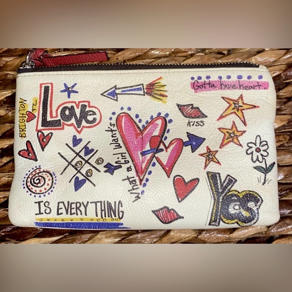 Brighton Gotta Have Heart Pouch Brighton clutch White Multi Brighton bag Handbag - Picture 2 of 5